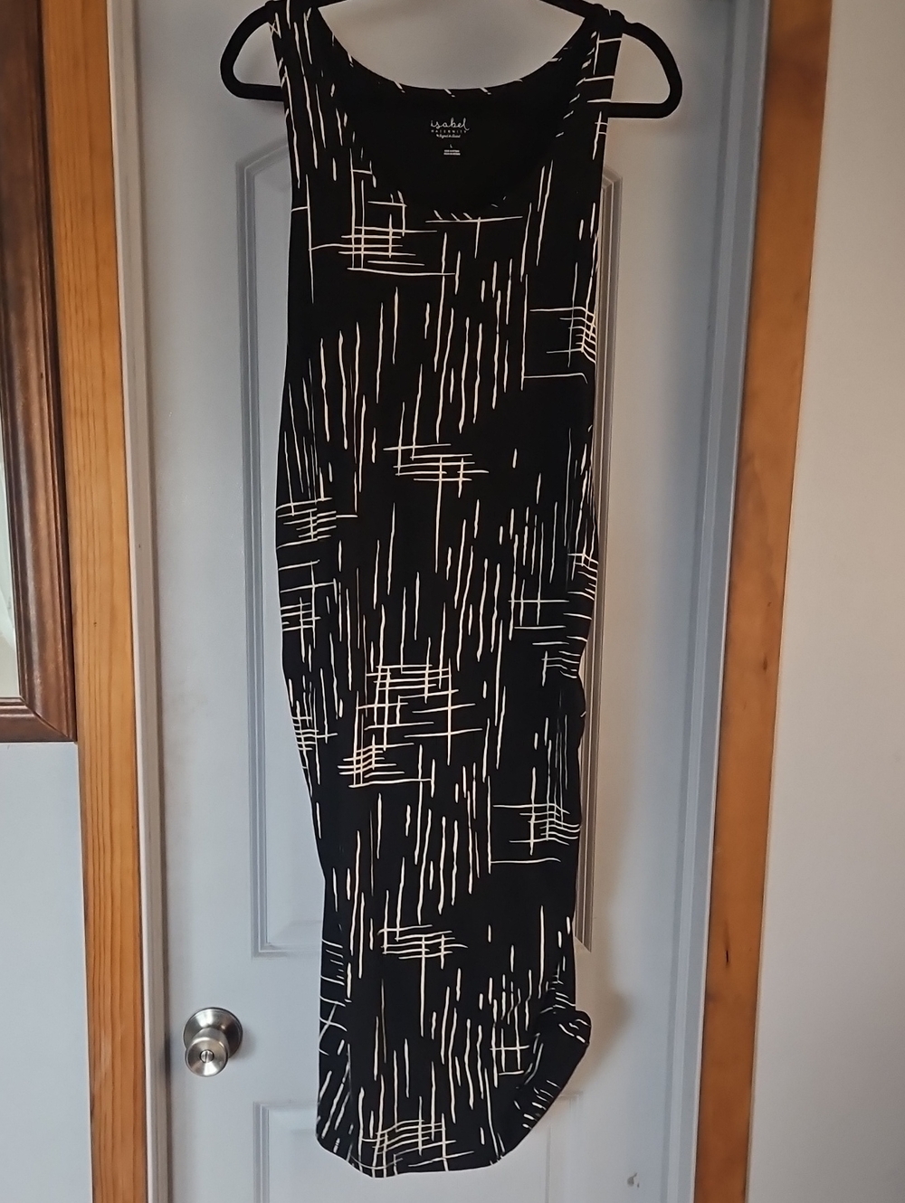 Isabel Maternity by Ingrid & Isabel Black and White Abstract Maxi Dress